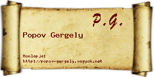 Popov Gergely névjegykártya